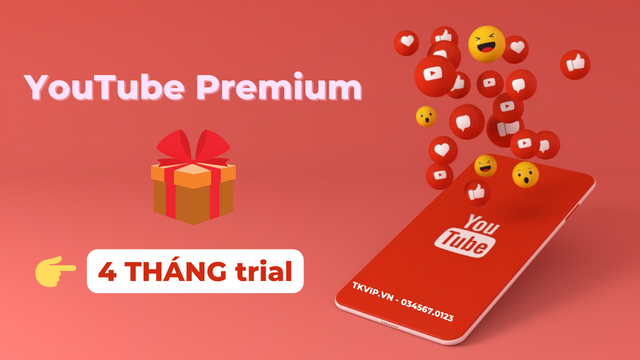 Youtube Premium 4 tháng (trial)